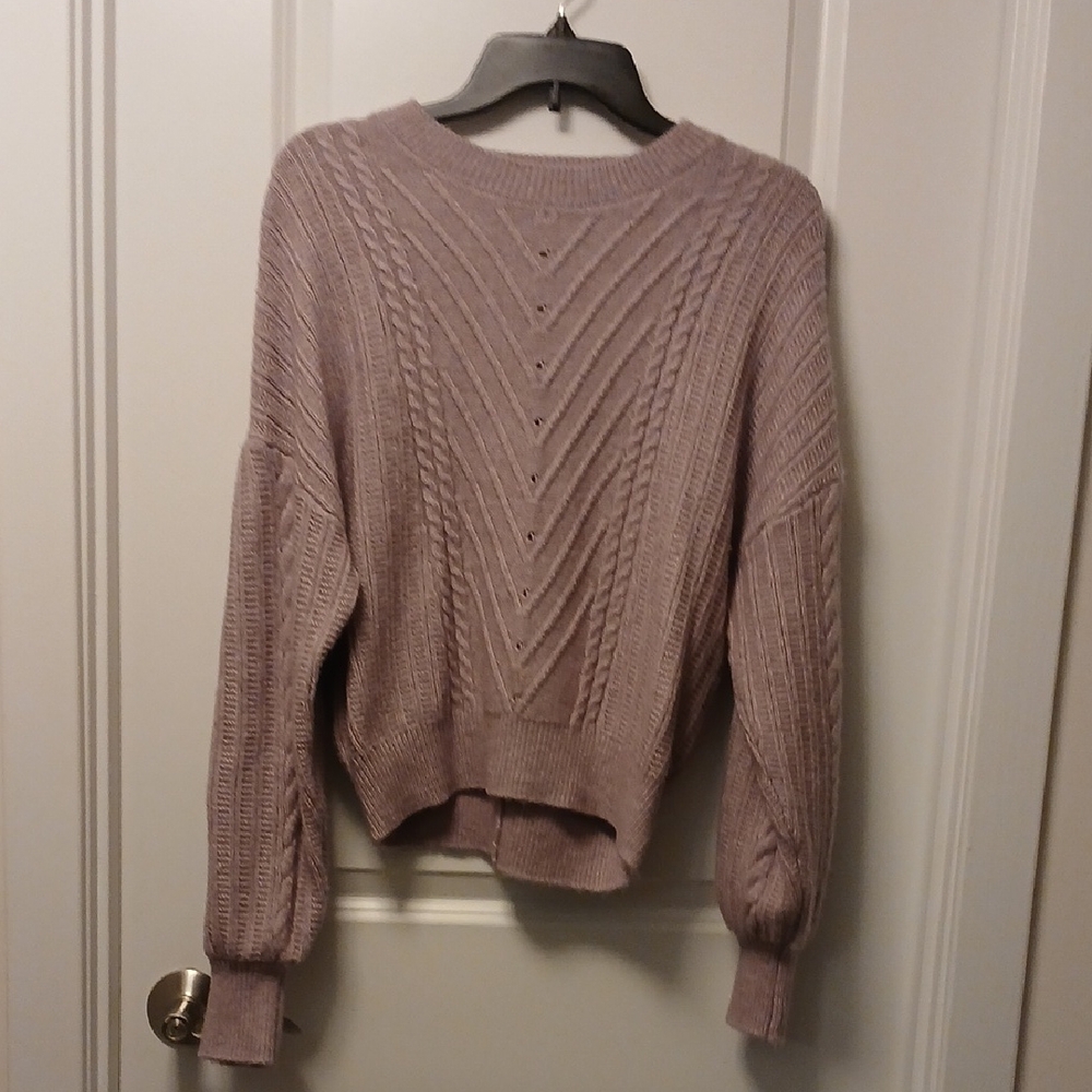 Express Lavender Lace-up Back Sweater